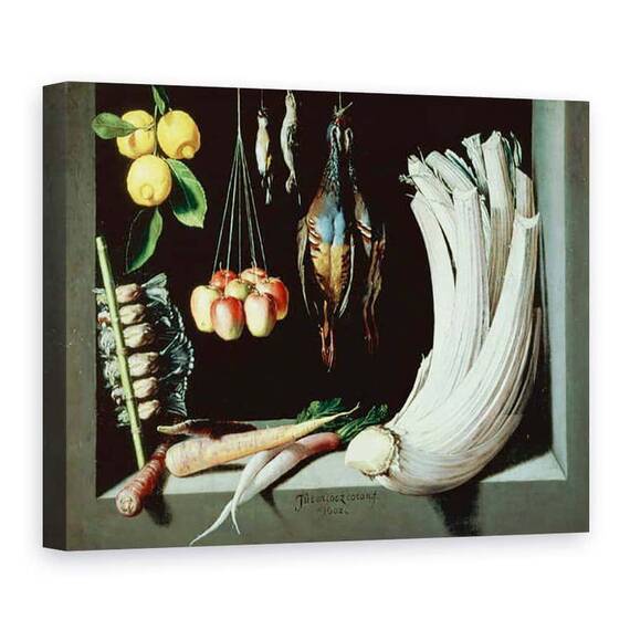 Tablou Canvas - Juan Sanchez Cotan - Natura moarta cu pasari moarte, fructe si legume - - Roveli