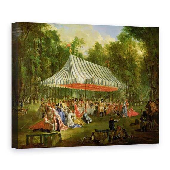 Tablou Canvas - Michel Barthelemy Ollivier - Festivalul dat de Printul de Conti Printului de Brunswick-Lunebourg la LIsle-Adam - - Roveli