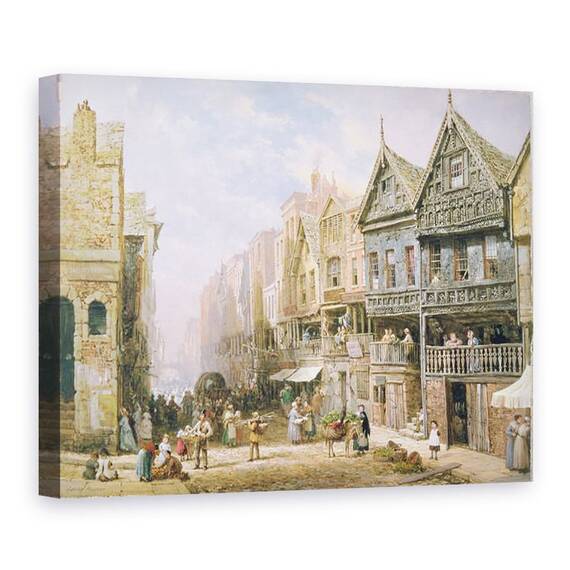 Tablou Canvas - Louise Ingram Rayner - Watergate Street, in cautarea spre Eastgate, Chester - - Roveli