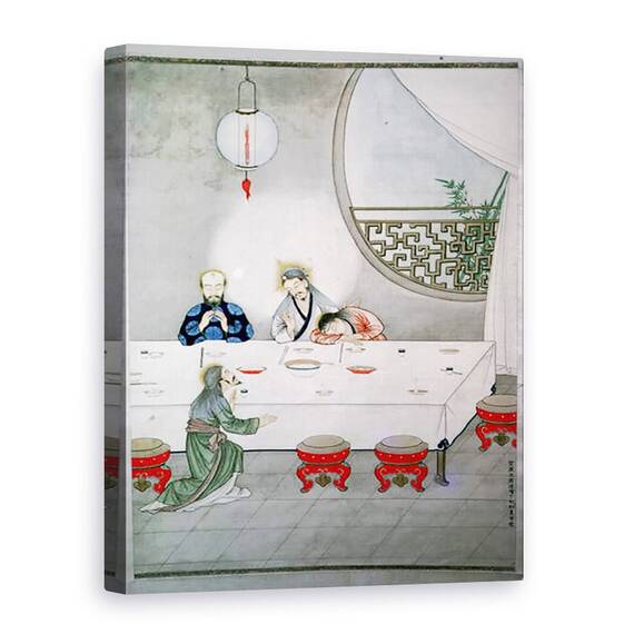 Tablou Canvas - Scoala chineza - Cina cea de Taina w/c pe hartie - - Roveli