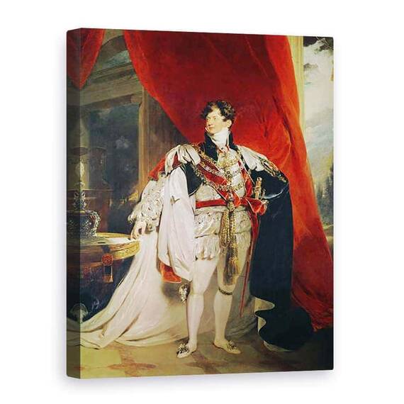 Tablou Canvas - Thomas Lawrence - Printul Regent, mai tarziu George al IV-lea 1762-1830 in halate de jartiera - - Roveli