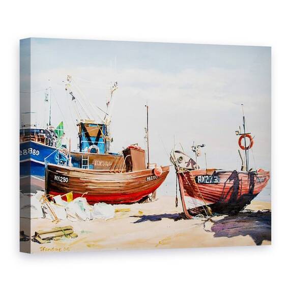 Tablou Canvas - Tony Fandino - Barci de pescuit pe plaja din Hastings II - - Roveli