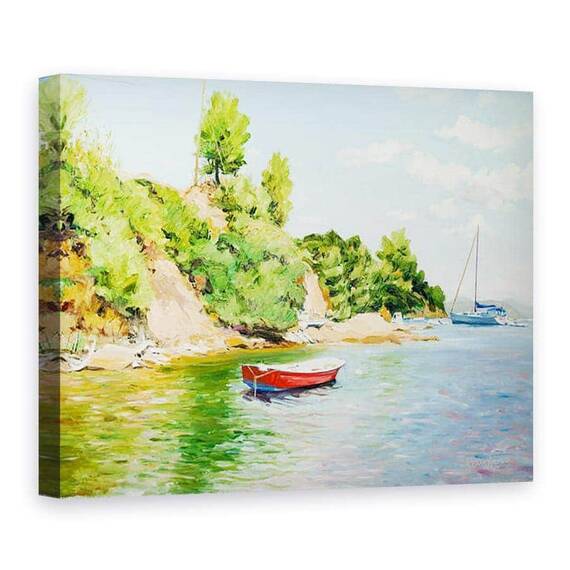 Tablou Canvas - Tony Fandino - Barci la Skiathos II - - Roveli