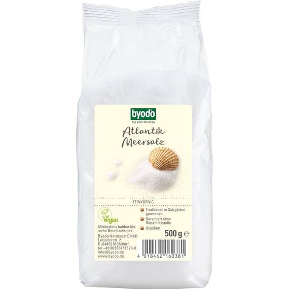 Sare de Atlantic fina neiodata 500g Byodo - - Roveli