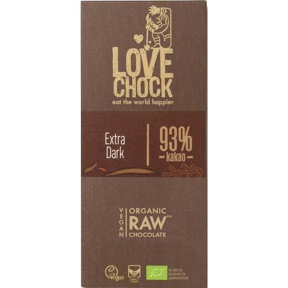 Ciocolata RAW VEGANA BIO 93% cacao eco 70g Lovechock - - Roveli