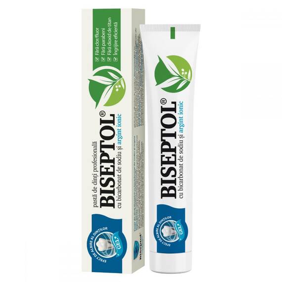 BiSeptol Pasta de Dinti cu Argint Ionic Fara Fluor 75 ml Dacia Plant - - Roveli