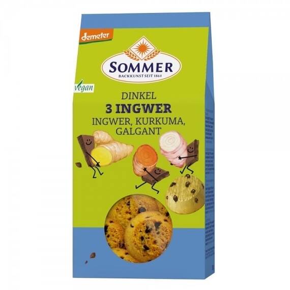 Fursecuri vegane din spelta cu ghimbir si curcuma 150g Sommer-Co - - Roveli