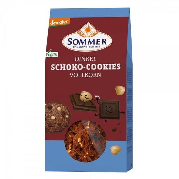 Fursecuri vegane din spelta integrala cu ciocolata si alune 150g Sommer-Co - - Roveli