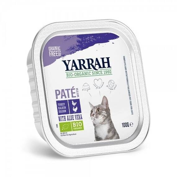 Hrana bio cu carne pui si curcan pentru pisici 100g Yarrah - - Roveli