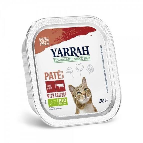 Hrana bio pate cu carne de vita si pui pentru pisici 100g Yarrah - - Roveli