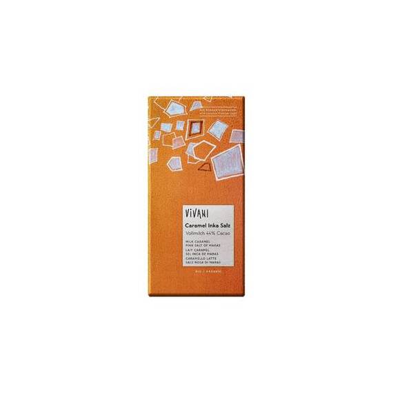 Ciocolata cu caramel sarat si zahar din flori de cocos 80g Vivani - - Roveli
