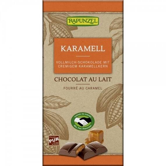 Ciocolata cu lapte si crema de caramel 100g Rapunzel - - Roveli