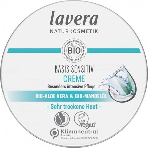 Crema basis sensitiv cu aloe vera si ulei de migdale bio 150ml Lavera - - Roveli
