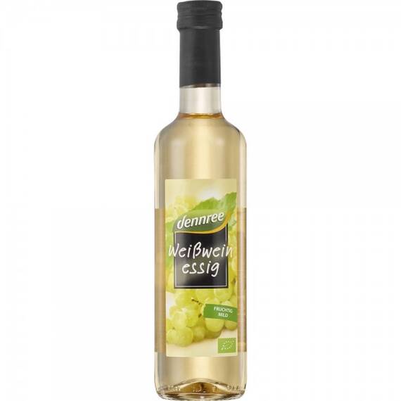 Otet ecologic din vin alb 500ml Dennree - - Roveli