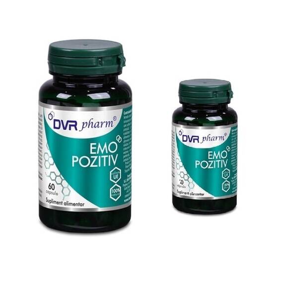 Emo Pozitiv Pachet 60 capsule + 30 capsule DVR Pharm - - Roveli