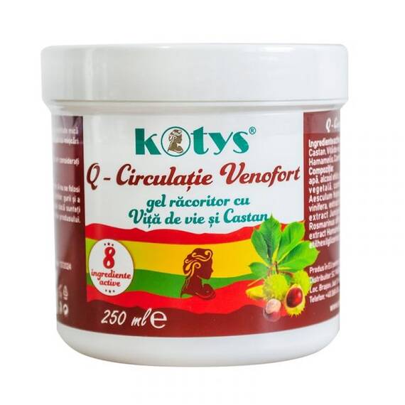 Q Circulatie Venofort Gel Racoritor cu Vita de Vie si Castan 250 ml Kotys - - Roveli