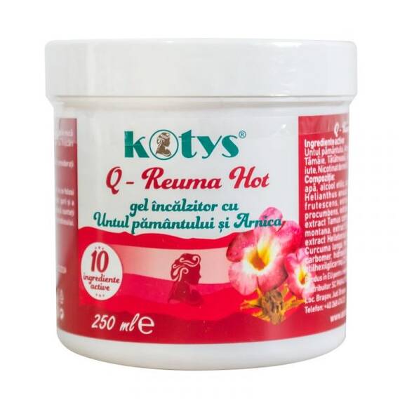Q Reuma Hot Gel Incalzitor cu Untul Pamantului si Arnica 250 ml Kotys - - Roveli