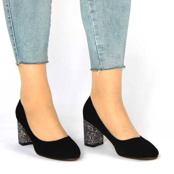 ​Pantofi dama eleganti cu toc gros, negri 690-BLACK-CO, Culoare (12): Negru, Multicolor, Marime (12): 36 - 3- Roveli