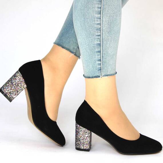 ​Pantofi dama eleganti cu toc gros, negri 690-BLACK-CO, Culoare (12): Negru, Multicolor, Marime (12): 36 - 5- Roveli