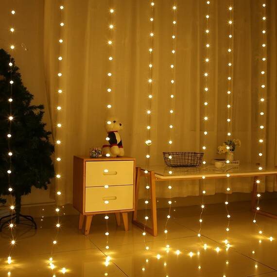 Instalatie pentru craciun, perdea luminoasa, cu Becuri Flori de Gheata - - Roveli