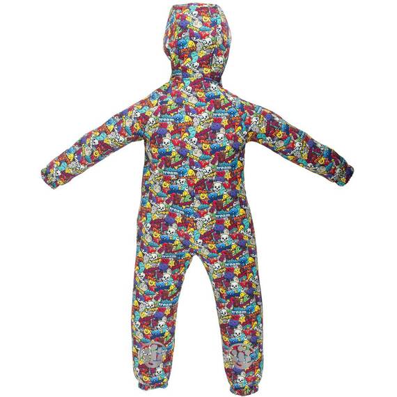 Salopeta impermeabila pentru copii Kidscare, cu protectie la vant si apa cu imprimeu Party, Marime (132): 122 - 6- Roveli