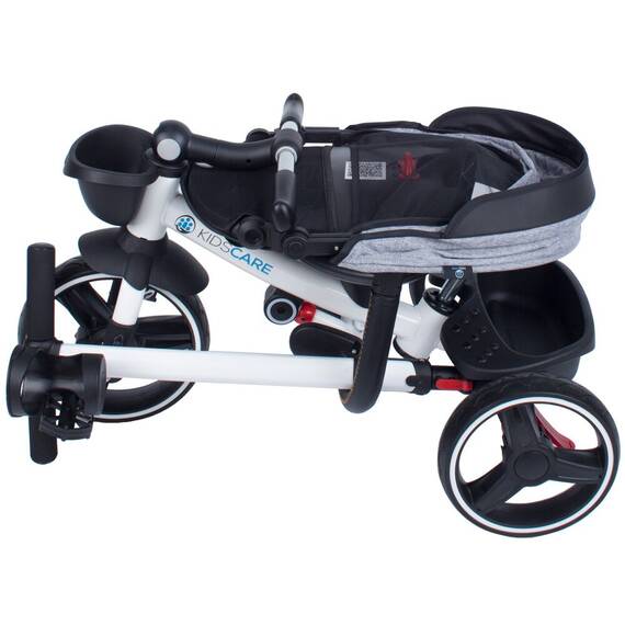 Tricicleta pliabila pentru copii Impera albastru, scaun rotativ, copertina de soare, maner pentru parinti Kidscare - 8- Roveli