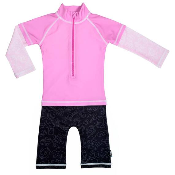 Costum de baie Pink Ocean marime 86- 92 protectie UV Swimpy - - Roveli