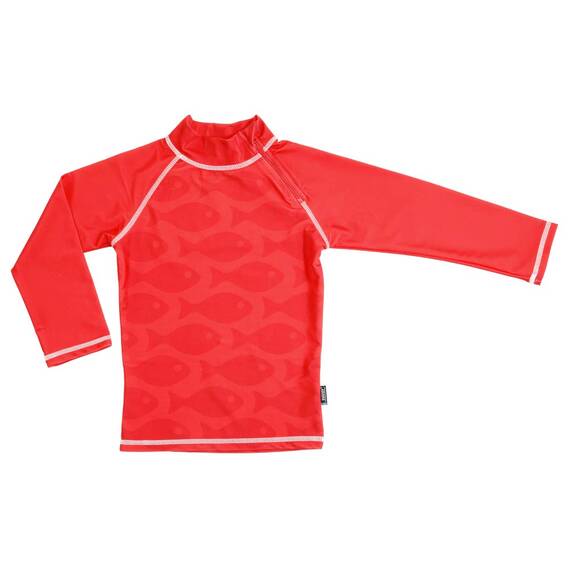 Tricou de baie Fish Red marime 122-128 protectie UV Swimpy - - Roveli
