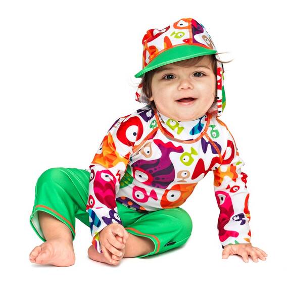 Costum de baie Funny Fish marime 74- 80 protectie UV Swimpy - 2- Roveli