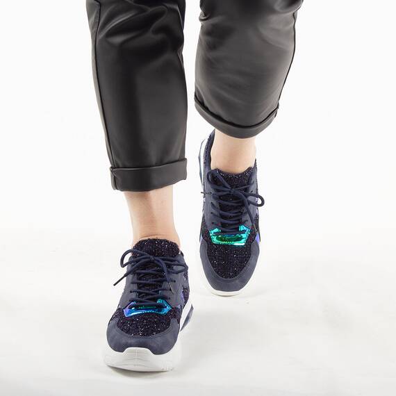 Pantofi dama albastri sport cu talpa groasa YY-95-B, Culoare (12): Albastru, Marime (12): 37 - 2- Roveli