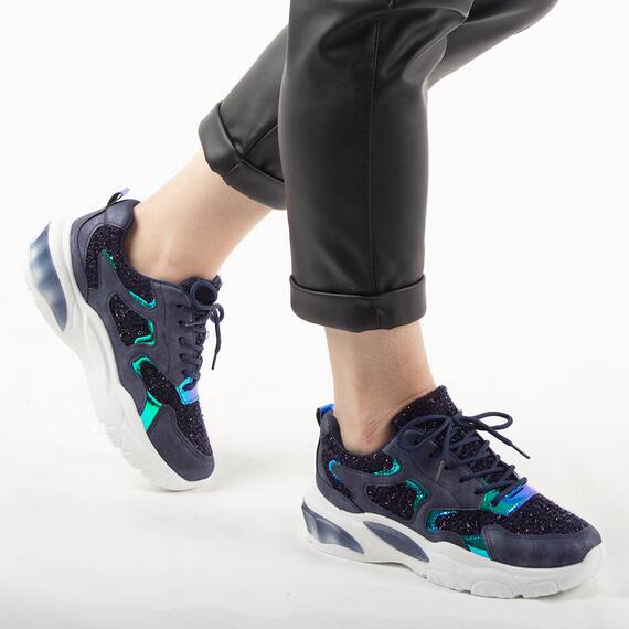 Pantofi dama albastri sport cu talpa groasa YY-95-B, Culoare (12): Albastru, Marime (12): 37 - 3- Roveli