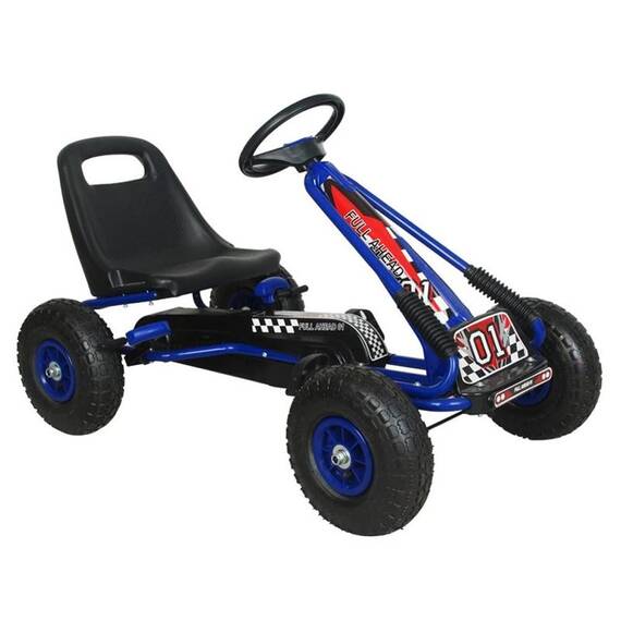 Kart cu pedale, volan si roti gonflabile Racer Air Kidscare, Albastru - - Roveli