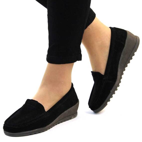 ​Mocasini de dama din piele naturala , negri A286-1-BLACK, Culoare (12): Negru, Marime (12): 38 - - Roveli
