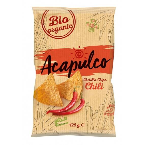 Tortilla bio chips cu chili 125g Acapulco - - Roveli