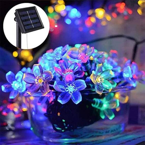 Ghirlanda solara cu bec in forma de floare RGB - 4- Roveli