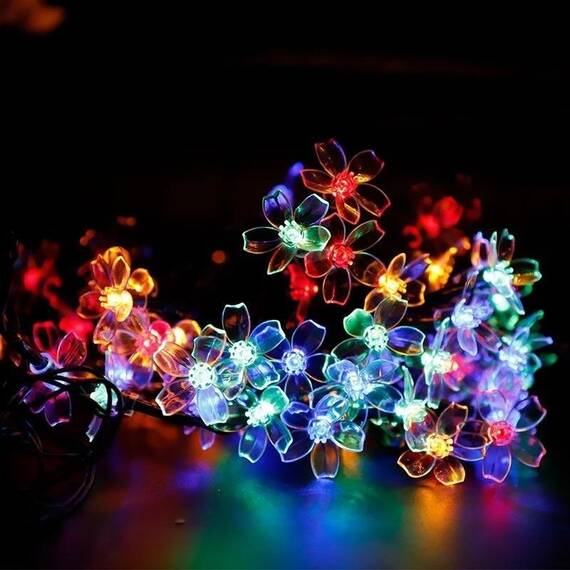 Ghirlanda solara cu bec in forma de floare RGB - 6- Roveli