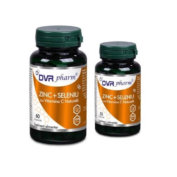 Zinc + Seleniu cu Vitamina C Pachet 60 capsule + 30 capsule DVR Pharm - - Roveli