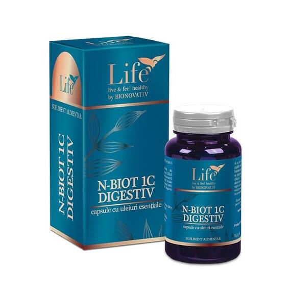 N-Biot 1C Digestiv Capsule cu Uleiuri Esentiale 30 capsule Bionovativ Life - - Roveli