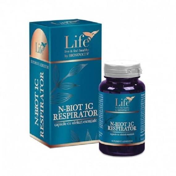 N-Biot 1C Respirator Capsule cu Uleiuri Esentiale 30 capsule Bionovativ Life - - Roveli