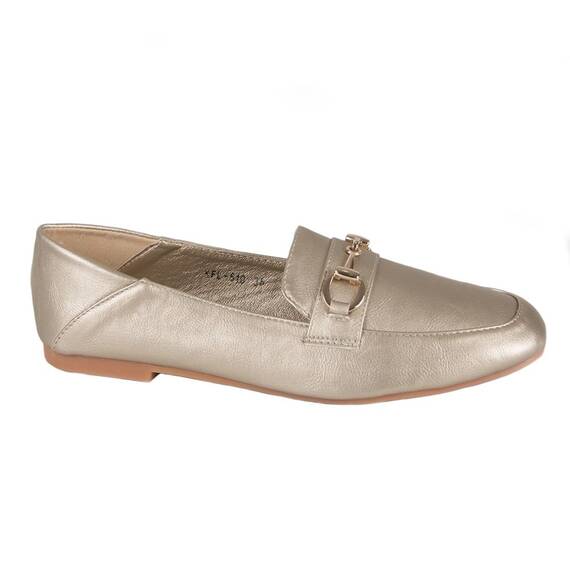 Pantofi de dama cu talpa joasa KFL-510-G, Culoare (12): Auriu, Marime (12): 39 - - Roveli