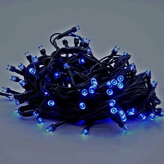 Instalatie luminoasa cu 100 LED-uri, pentru Craciun, tip snur, lungime 8 m, lumina albastra - 5- Roveli