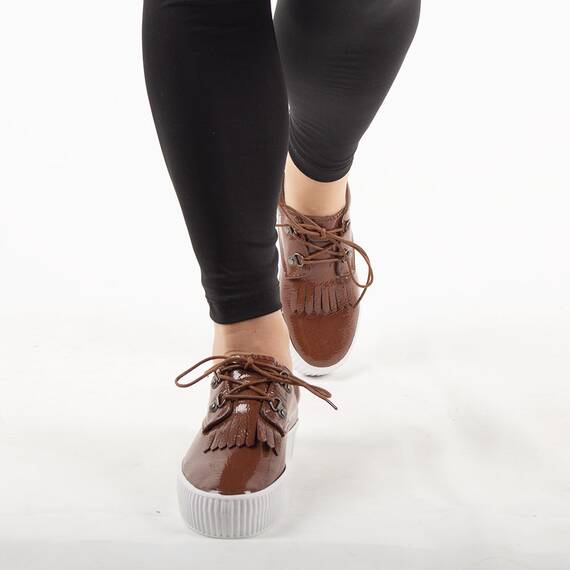Pantofi dama sport cu siret K1631006-M, Culoare (12): Maro, Marime (12): 40 - 2- Roveli