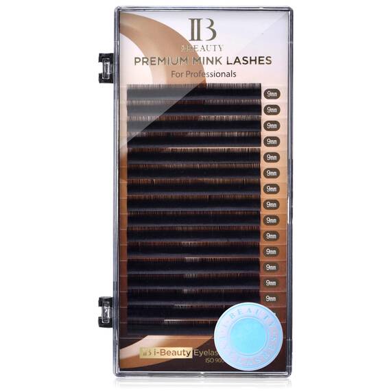Extensii de gene curbura L IBeauty Premium Mink, extensii gene premium, 16 linii, Grosime (26): 0.085, Lungime (26): 12 mm - - Roveli