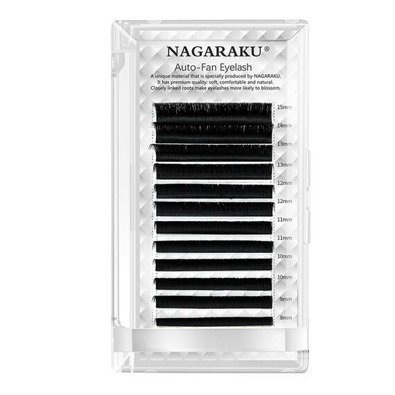 Extensii de gene curbura D Nagaraku Auto-Fans, extensii gene premium pentru volum , 16 linii, Culoare (26): negru, Grosime (26): 0.05, Lungime (26): mix (8-15) mm - - Roveli
