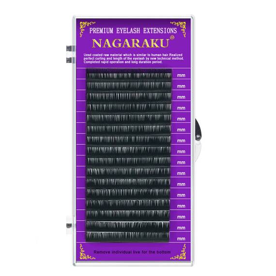 Extensii de gene curbura B Nagaraku Classical Single, extensii gene premium, 16 linii, Grosime (26): 0.15, Lungime (26): 10 mm - - Roveli