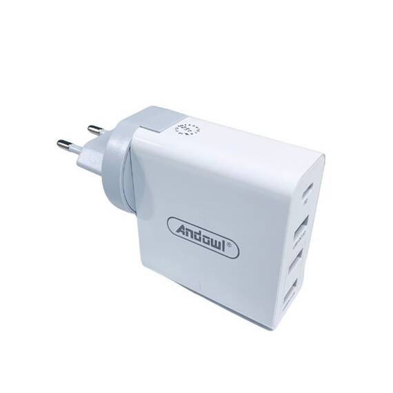 Adaptor PD+QC3.0 4 porturi Ieșire USB, Culoare (tm): alb - - Roveli