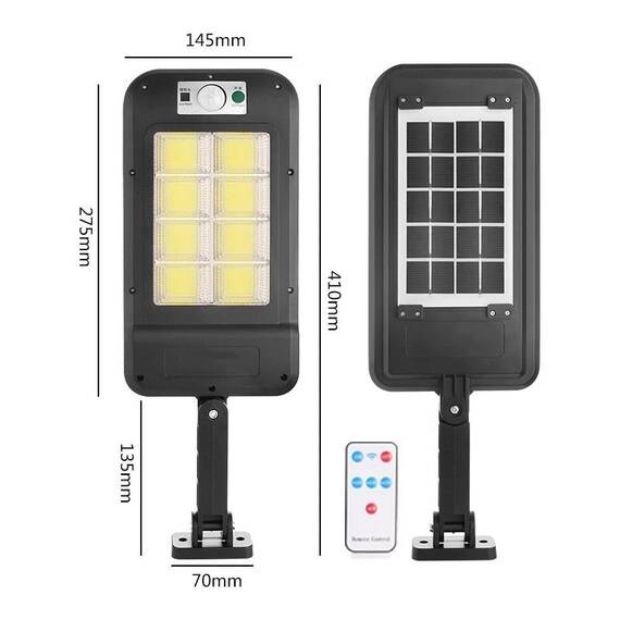 Lampa solara cu acumulator de exterior cu telecomanda 8 LED COB - 5- Roveli