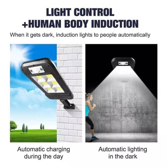 Lampa solara cu acumulator de exterior cu telecomanda 8 LED COB - 6- Roveli