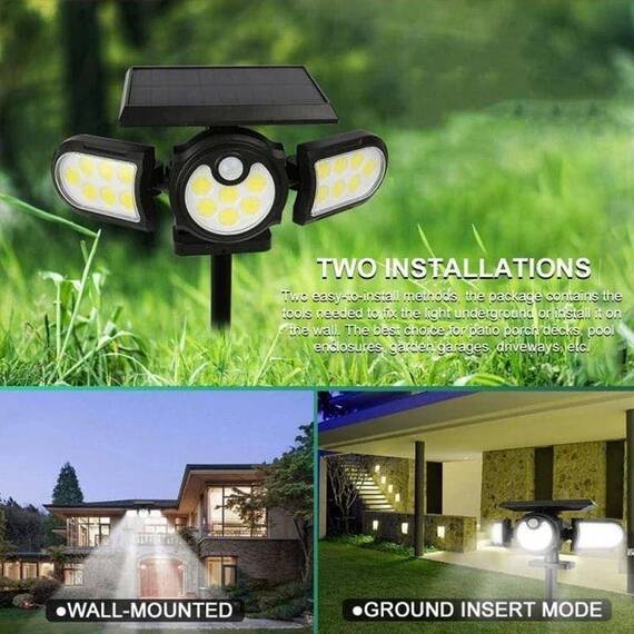 Lampa solare de exterior cu 140 led-uri COB cu senzor de miscare - 4- Roveli