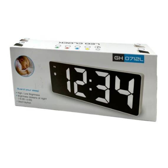 Ceas digital de masa cu LED si alarma, format 12/24H - 2- Roveli